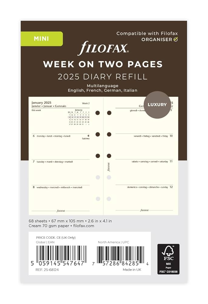 A5 2025年用スケジュール帳リフィル3点セット firofax Amazon.co.jp: ファイロファックス システム手帳 リフィル 2025